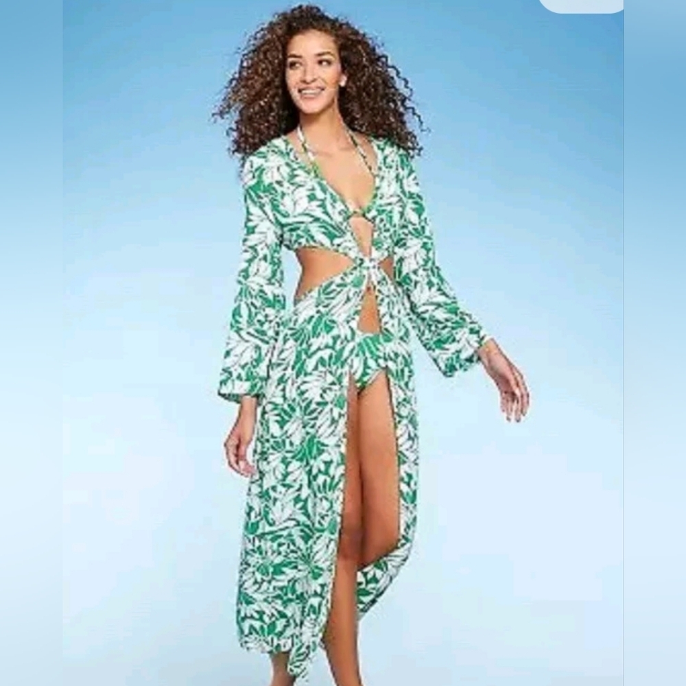 Shade an shore twist-front swim‎ cover-up size lg